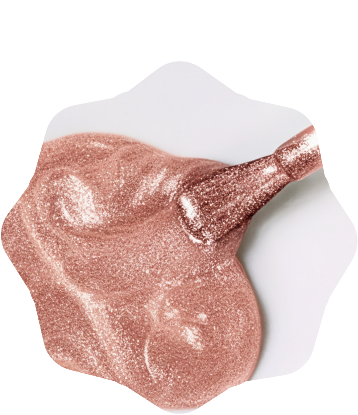 rose gold glitter top coat